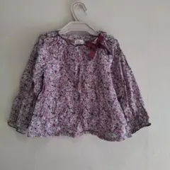 Noeitt べべ 花柄リボン付きブラウス 100cm