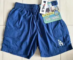 新品　 Mサイズ　MLB ドジャース　ショートパンツ　水陸両用　水着　ブルー