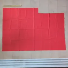 オレンジ 綿麻生地