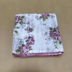 新品　花柄 ハンカチ ピンク 53×53cm