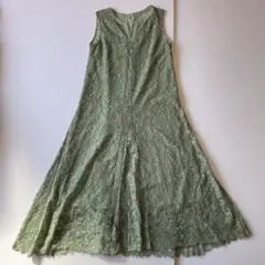 ★極美品★ダイアグラム★ドレスワンピース★刺繍★ライトグリーン★