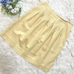 マトリーチェバイ ヴォイスメール イエロー 膝丈フレアスカート 裏地 ギャザーM