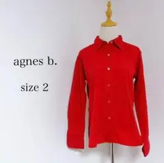 agnès b. アニエスベー シャツ トップス レッド 長袖 サイズ2