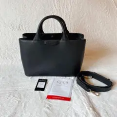 [新品］COCOCELUX GOLD レザー ハンドバッグ 2way ブラック