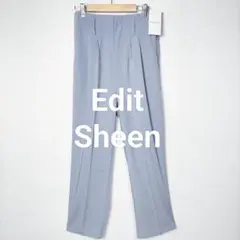 ✨未使用✨ とろみ パンツ ブルーグレー L センタープレス エディットシーン