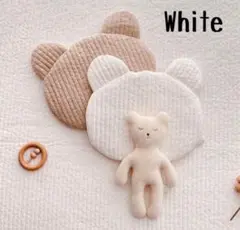 ✨ベビー　枕✨クッション　ホワイト　くま　ナチュラル　お昼寝ねんね赤ちゃん　白❤️