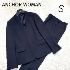 ANCHOR WOMAN カラーレス セットアップ ストレッチ ネイビー S