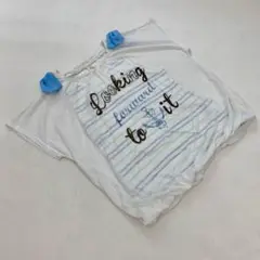 ロゴ入り ボーダー柄 半袖Tシャツ リボン 付き J-S（150）