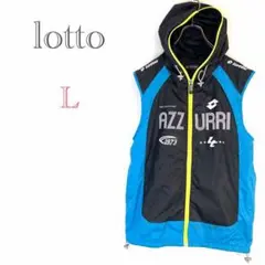 ロット【L】フード付ベスト AZZURRI ジップアップ スポーツ トレーニング
