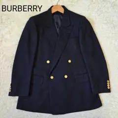 極美品 バーバリー 紺ブレ ダブル 金ボタン サイズAB4 実寸M相当 濃紺