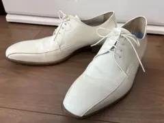 値下げ！【BENIR】ホワイトレザー　新郎　ウェディング　結婚式　25.5