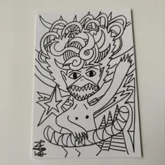 オリジナルぬりえはがき〜抽象的な線画 ポストカード