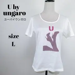 【a1812】U by ungaro 新品 タグ付き 半袖プリント Tシャツ L