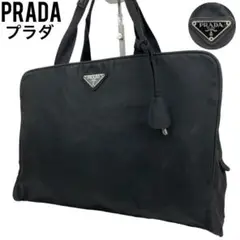 ✨良品 PRADA プラダ ハンドバッグ ブラック 黒 ナイロン レザー 手提げ