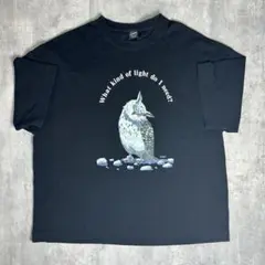 GU　須田景凪　コラボ　Tシャツ　半袖　フクロウ　ブラック　クルーネック