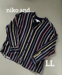 niko and… シャツ ストライプ柄 LLサイズ相当 中古品