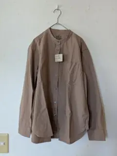 秋色❋新品❋無印良品スタンドカラーシャツ M洗いざらしオックス