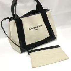 6056 BALENCIAGA ネイビーカバス トートバッグ