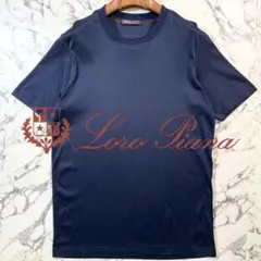 ✨極美品✨ロロピアーナ 半袖 ネイビー クルーネック Tシャツ コットン S