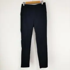 〈ディーエイチシー〉スキニーパンツ　紺　ウエストゴム　9号