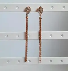 キラキラshop ゆらゆら チェーン ダイヤピアス K18PG