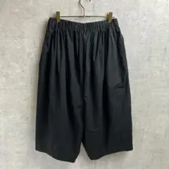 美品　トラバイユマニュアル　サルエルワイドパンツ　バルーン　黒　綿麻　117