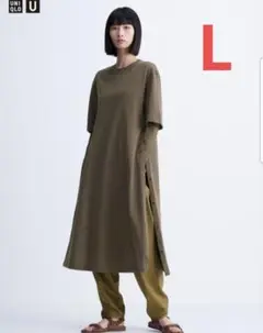 UNIQLOU　ユニクロ　クレープコットンスナップワンピース　Ｌサイズ　新品