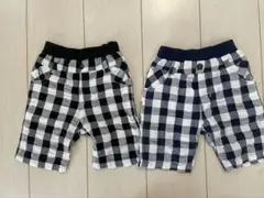チェック柄 半ズボン 100cm 2点セット