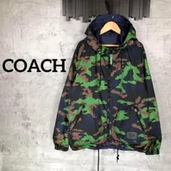コーチ マウンテンパーカー ジャケット 花柄 レザー ポリ F56273 M コーチ COACH 美品 F56273 マウンテンパーカー ブルゾン