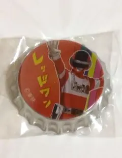 全スーパー戦隊展　王冠缶バッジ　超電子バイオマン　レッドワン