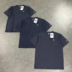 3点 未使用 チャンピオン 半袖 Tシャツ 刺繍 ネイビー 紺 タグ付き