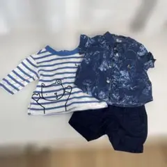 ベビー服セット（ストライプ・花柄）