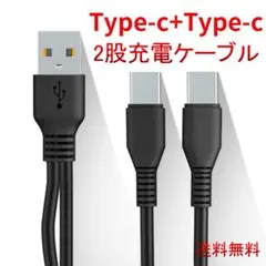 二股充電ケーブル Type C 1m 充電 Type C オス USBーC オス