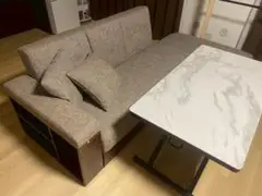 モダンデコ ソファベッド 3人 4人掛け 美品
