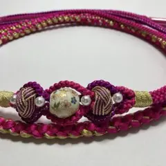 振袖用 正絹 帯締め 転写玉 小田巻 新品 No.882
