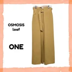 オズモーシス・ロフ ワイドパンツ F マスタードイエロー ウエストゴム ベルト