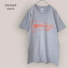【ギルダン】GILDAN プリントTシャツ　半袖　メンズ　グレー　クルーネック
