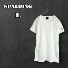 【スポルディング】Tシャツ 半袖 シンプル ロゴ スポーティー 白 ホワイト L
