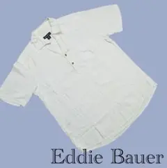 Eddie Bauer 【S】半袖 プルオーバー シャツ オフホワイト