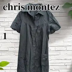 chris montez シャツ 半袖 レディース ネイビー 春夏
