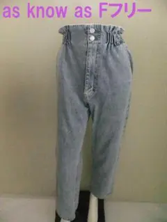 美品 アズノウアズ plus デニムパンツ Fフリー インディゴブルー系