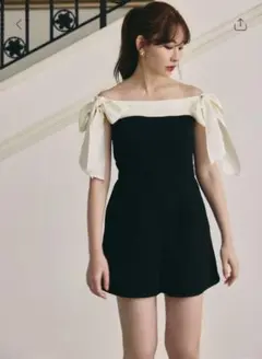 Her lip to Two-Tone Ribbon Romper