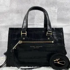 極美品 マークジェイコブス レザー 2way ショルダー クルーザー クロコ 黒