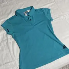 adidas climachill ポロシャツ ターコイズ　スリムM size