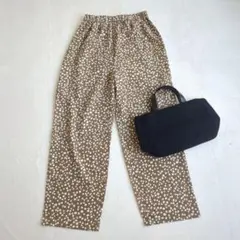 コーエン◇ドット柄イージーパンツ ワイド フレア シフォン ゆったり 総柄 L