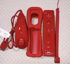 wiiリモコンプラス　赤　ヌンチャク　セット