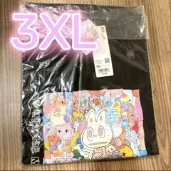 新品 ユニクロ ポップマート ラブブ Tシャツ ブラック 3XL