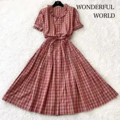 wonderful world ワンダフルワールド くすみ紫 透かしパッチワーク 超