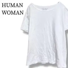 Tシャツ ヒューマンウーマン M 2 半袖 ホワイト トップス 無地 シンプル