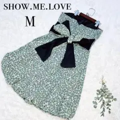 フレアスカート/ロング/総柄/ウエストリボン/show.me.love